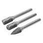 Tungsten Carbide Rotary Burr Set 3pc