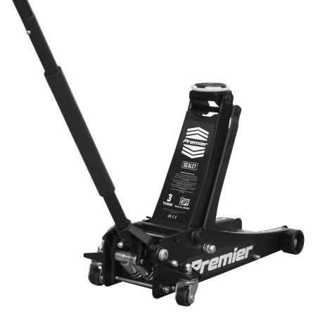 Premier Low Profile Trolley Jack with Rocket Lift 3 Tonne - Black