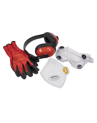 Worksafe® Flexi Grip Gloves, FFP2 Mask, Goggles & Ear Defenders