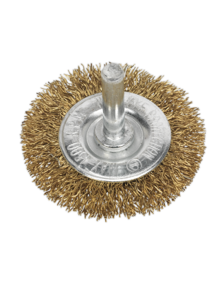 Crimped Flat Wire Brush Ø50mm with 6mm Shaft