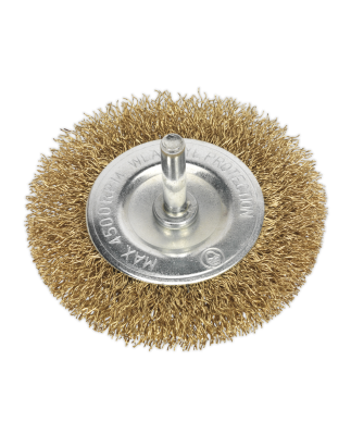 Brosse Fil Plat Serti Ø75mm Arbre Ø6mm