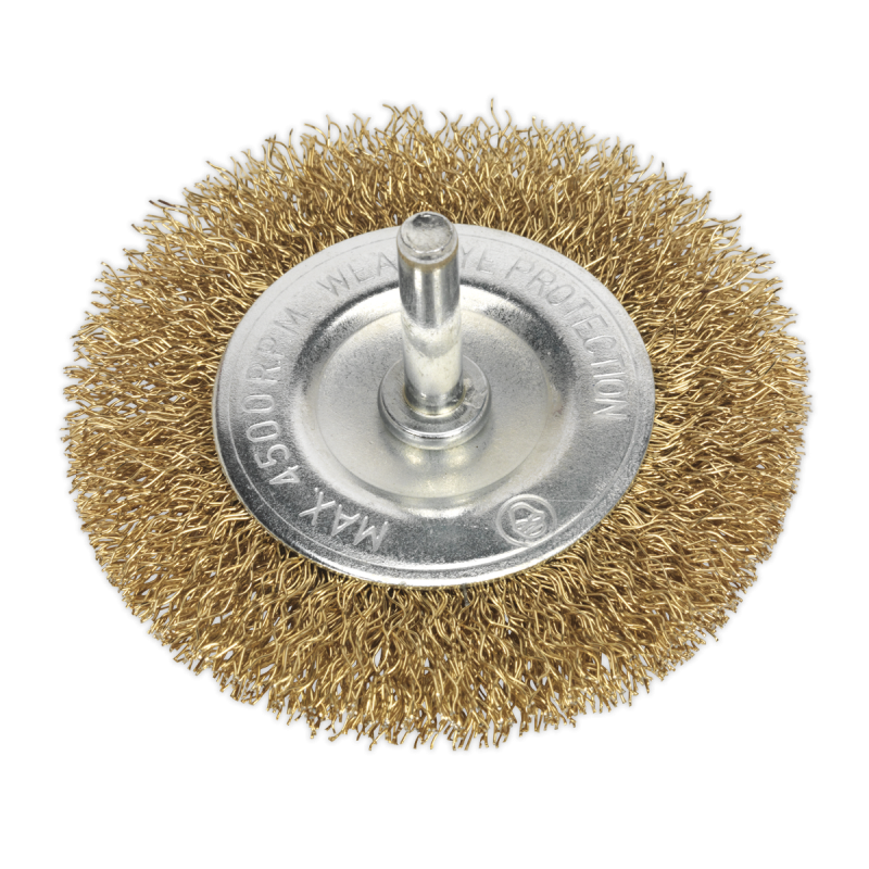 Brosse Fil Plat Serti Ø75mm Arbre Ø6mm