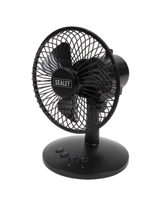 3-Speed Oscillating USB Desk Fan 6"