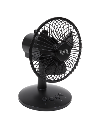 3-Speed Oscillating USB Desk Fan 6"