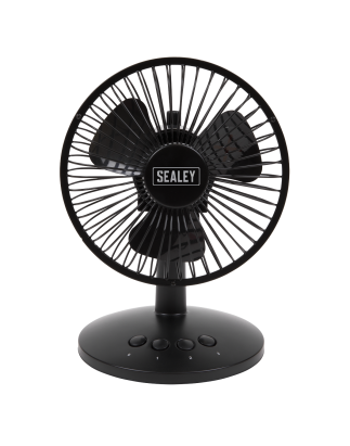 3-Speed Oscillating USB Desk Fan 6"