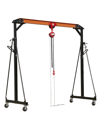 Portable Lifting Adjustable Gantry Crane 1 Tonne & Hoist Combo