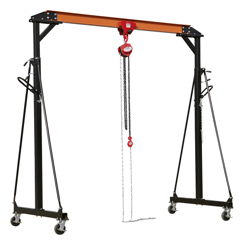 Portable Lifting Adjustable Gantry Crane 1 Tonne & Hoist Combo