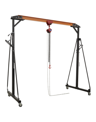 Portable Lifting Adjustable Gantry Crane 0.5 Tonne & Hoist Combo