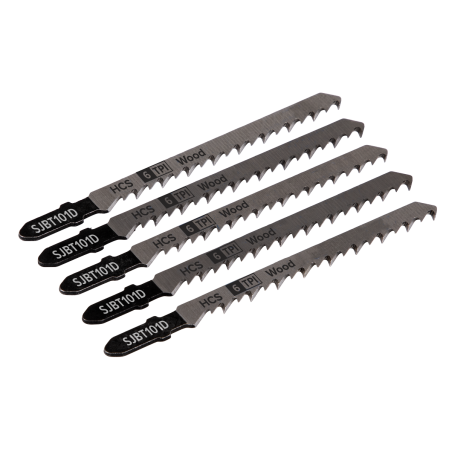 Jigsaw Blade Hard Wood 100mm 6tpi - Pack of 5