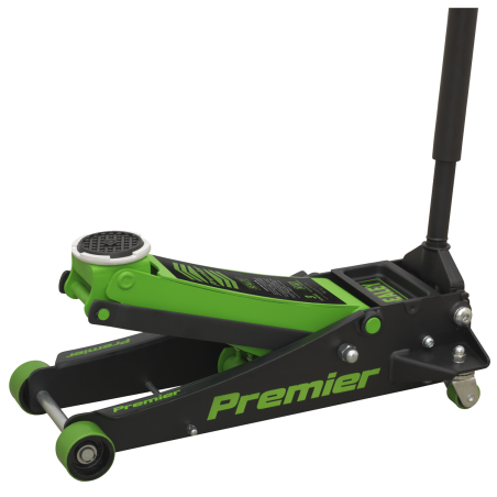 Premier Low Profile Trolley Jack with Rocket Lift 3 Tonne - Green