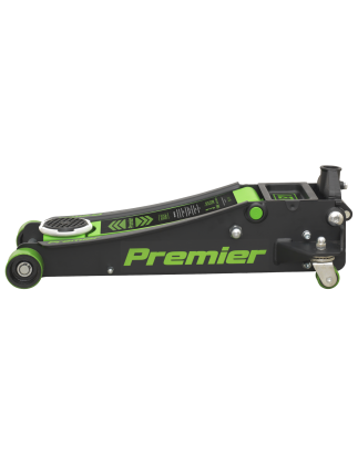 Premier Low Profile Trolley Jack with Rocket Lift 3 Tonne - Green