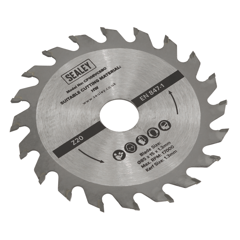 Circular Saw Blade  Ø85 x 15 x 1.3mm 20tpu