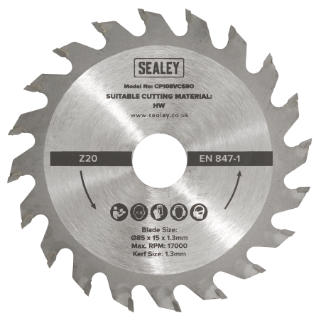 Circular Saw Blade  Ø85 x 15 x 1.3mm 20tpu