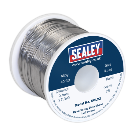 Solder Wire Quick Flow 2% 0.7mm/22SWG 40/60.5kg Reel