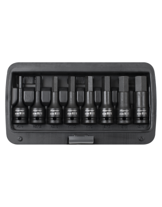 Impact Hex Socket Bit Set 8pc 1/2"Sq Drive - Imperial