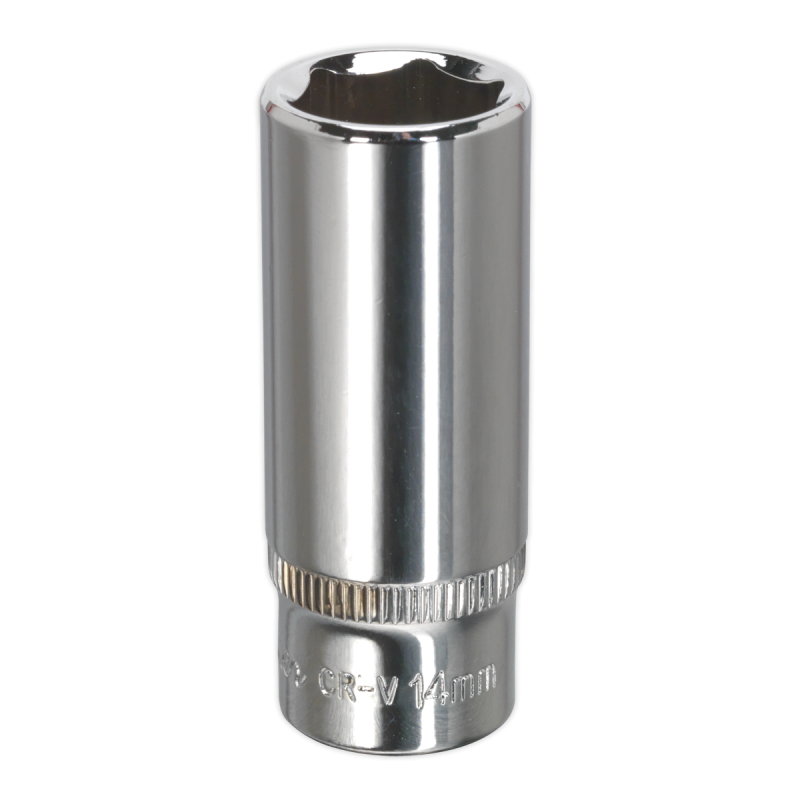 WallDrive® Socket 14mm Deep 1/4"Sq Drive Fully Polished