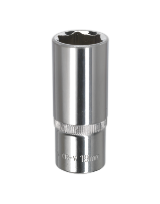 WallDrive® Socket 19mm Deep 3/8"Sq Drive Fully Polished