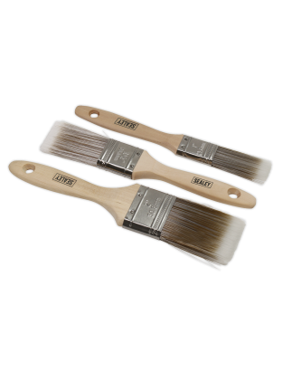 Wooden Handle Paint Brush Set 3pc