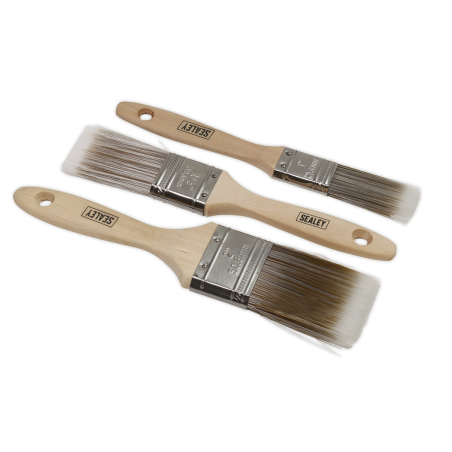 Wooden Handle Paint Brush Set 3pc