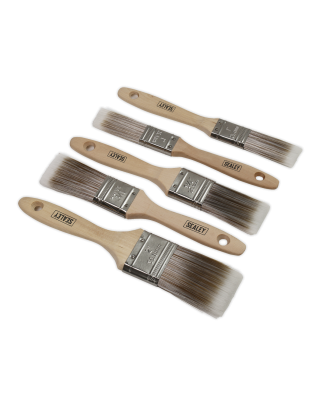 Wooden Handle Paint Brush Set 5pc