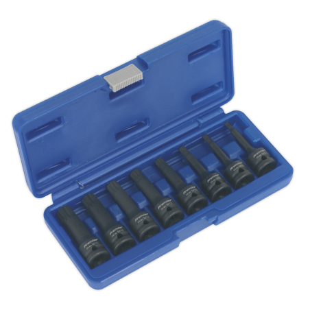 Spline Impact Socket Bit Set 8pc 1/2"Sq Drive