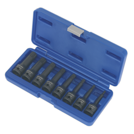 Spline Impact Socket Bit Set 8pc 1/2"Sq Drive