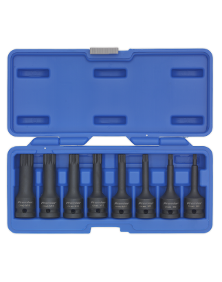 Spline Impact Socket Bit Set 8pc 1/2"Sq Drive