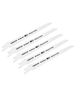 Reciprocating Saw Blade Wood & Nail 150mm 6tpi - Pack of 5