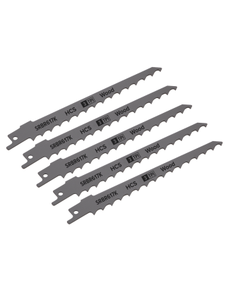 Reciprocating Saw Blade Pruning & Coarse Wood 150mm 3tpi - Pack of 5