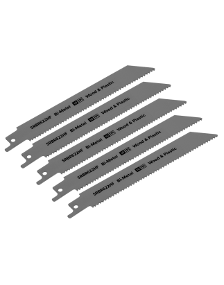 Reciprocating Saw Blade Wood & Plastics 150mm 10tpi - Pack of 5