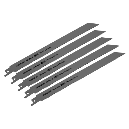 Reciprocating Saw Blade Wood & Plastics 230mm 10tpi - Pack of 5