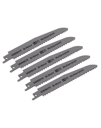 Reciprocating Saw Blade Multipurpose 150mm 5-8tpi - Pack of 5