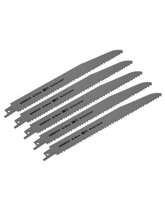 Reciprocating Saw Blade Multipurpose 230mm 5-8tpi - Pack of 5