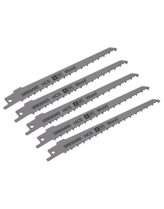 Reciprocating Saw Blade Clean Wood 150mm 6tpi - Pack of 5