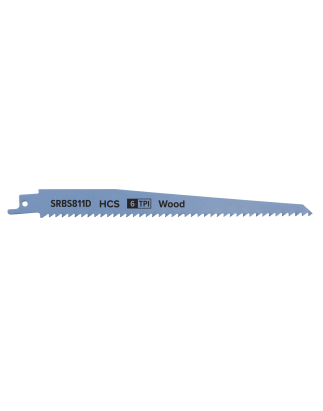 Reciprocating Saw Blade Clean Wood 200mm 6tpi - Pack of 5