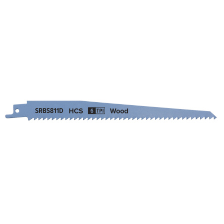 Reciprocating Saw Blade Clean Wood 200mm 6tpi - Pack of 5