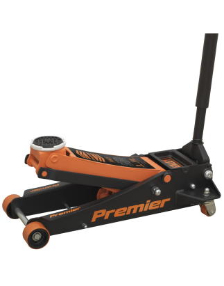 Premier Low Profile Trolley Jack with Rocket Lift 3 Tonne - Orange