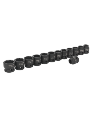 Impact Socket Set 13pc 1/2"Sq Drive Low Profile Metric