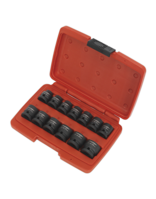 Impact Socket Set 13pc 1/2"Sq Drive Low Profile Metric