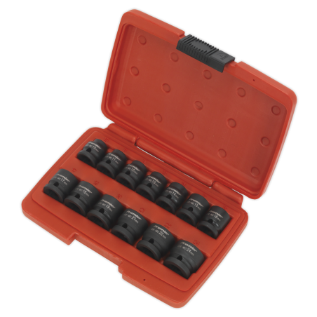 Impact Socket Set 13pc 1/2"Sq Drive Low Profile Metric