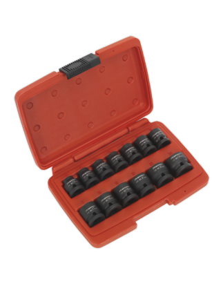 Impact Socket Set 13pc 1/2"Sq Drive Low Profile Metric