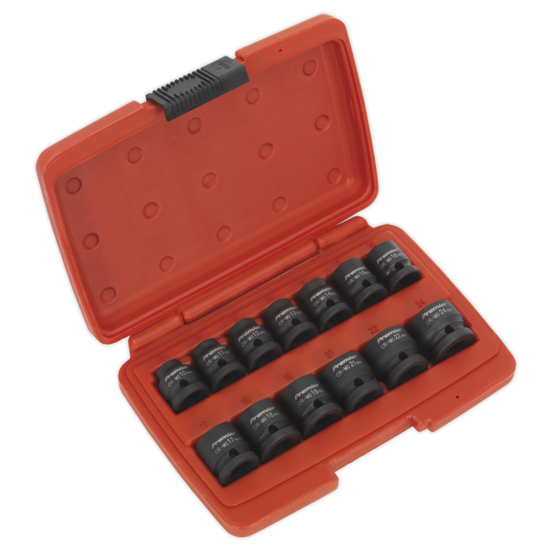 Impact Socket Set 13pc 1/2"Sq Drive Low Profile Metric