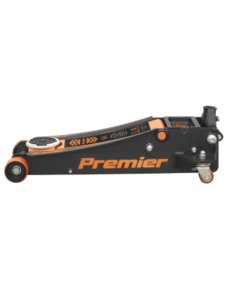 Premier Low Profile Trolley Jack with Rocket Lift 3 Tonne - Orange