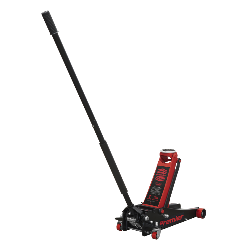 Premier Low Profile Trolley Jack with Rocket Lift 3 Tonne - Red