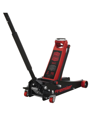 Premier Low Profile Trolley Jack with Rocket Lift 3 Tonne - Red