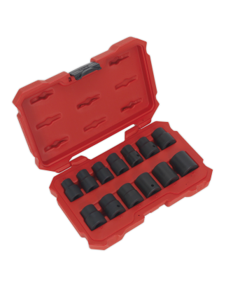 Impact Socket Set 13pc 1/2"Sq Drive Lock-On™ 6pt Metric