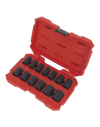 Impact Socket Set 13pc 1/2"Sq Drive Lock-On™ 6pt Metric