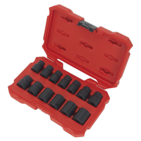 Impact Socket Set 13pc 1/2"Sq Drive Lock-On™ 6pt Metric