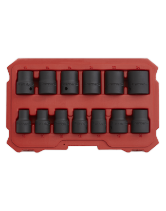 Impact Socket Set 13pc 1/2"Sq Drive Lock-On™ 6pt Metric