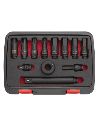 Impact Socket Bit & Accessories Set 12pc 3/4"Sq Drive